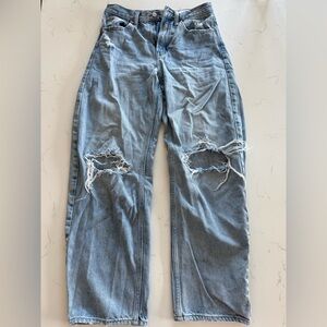 GAP Light Blue Distressed Relaxed Jeans